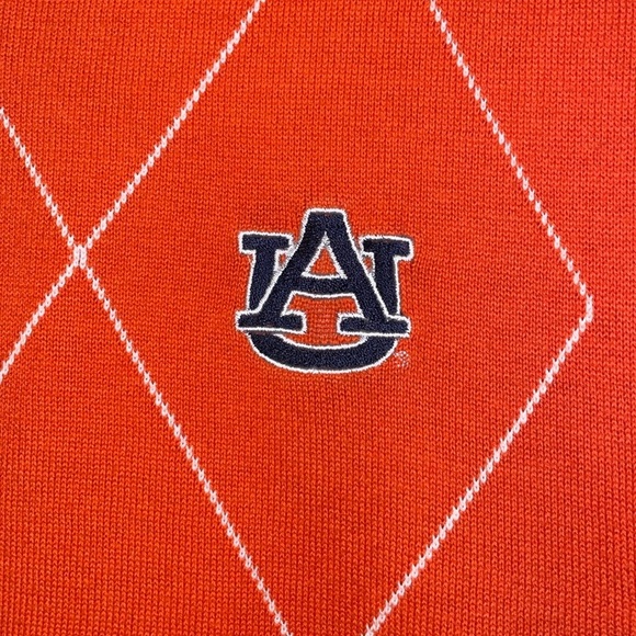 Campus Specialties Auburn University Orange White Argyle Knit Sweater Vest XXL - Picture 4 of 14